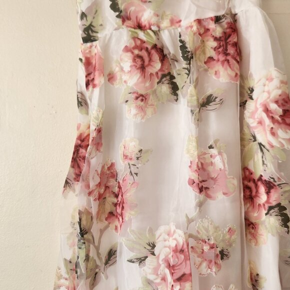 Floral Print Sheer Sleeveless Dress Brand New Women’s Fashion Outfit - Picture 7 of 12